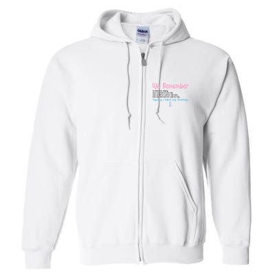 We Remember Pregnant Infant Loss Awareness Pink Blue Ribbon Full Zip Hoodie