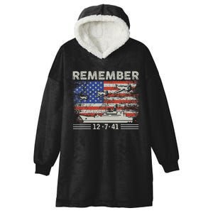 Wwii Remember Pearl Harbor Memorial Day December 7th 1941 Hooded Wearable Blanket