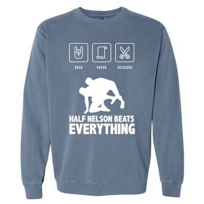 Wrestling Rock Paper Scissors Usa Beats Everything Great Gift Garment-Dyed Sweatshirt