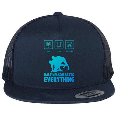 Wrestling Rock Paper Scissors Usa Beats Everything Great Gift Flat Bill Trucker Hat