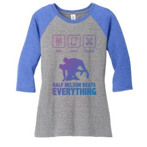 Wrestling Rock Paper Scissors Usa Beats Everything Great Gift Women's Tri-Blend 3/4-Sleeve Raglan Shirt