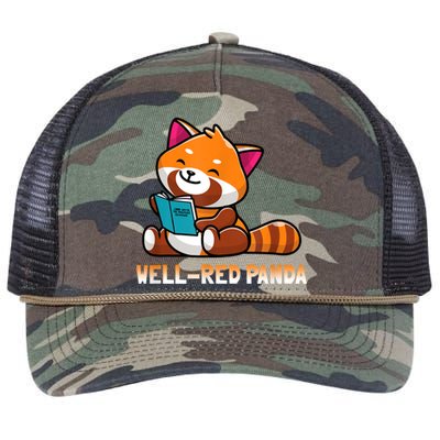 Well Red Panda , Bookworm Reading Books Panda Retro Rope Trucker Hat Cap