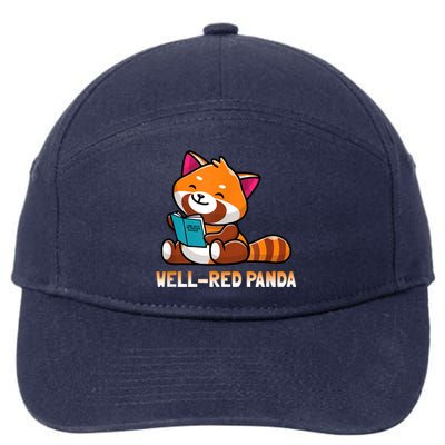 Well Red Panda , Bookworm Reading Books Panda 7-Panel Snapback Hat