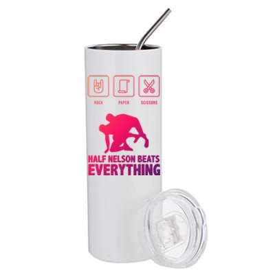 Wrestling Rock Paper Scissors Usa Beats Everything Great Gift Stainless Steel Tumbler