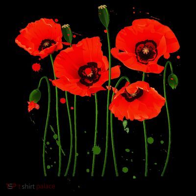 Watercolor Red Poppy Flower Gardening Plants Lover Gift T-Shirt