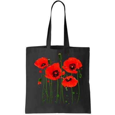 Watercolor Red Poppy Flower Gardening Plants Lover Gift Bag
