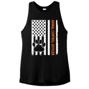 Wildlife Rescue Patrol Animal Control Rescue Officer US Flag Ladies PosiCharge Tri-Blend Wicking Tank