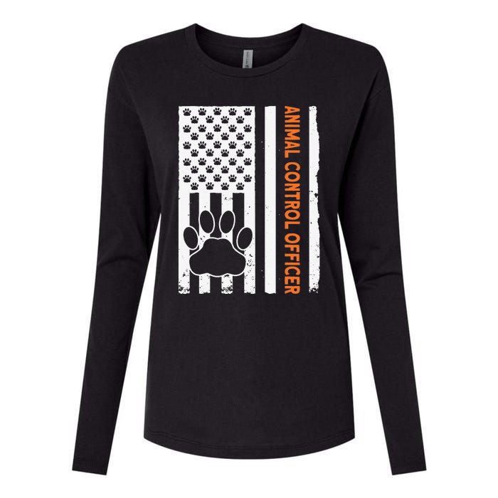 Wildlife Rescue Patrol Animal Control Rescue Officer US Flag Womens Cotton Relaxed Long Sleeve T-Shirt