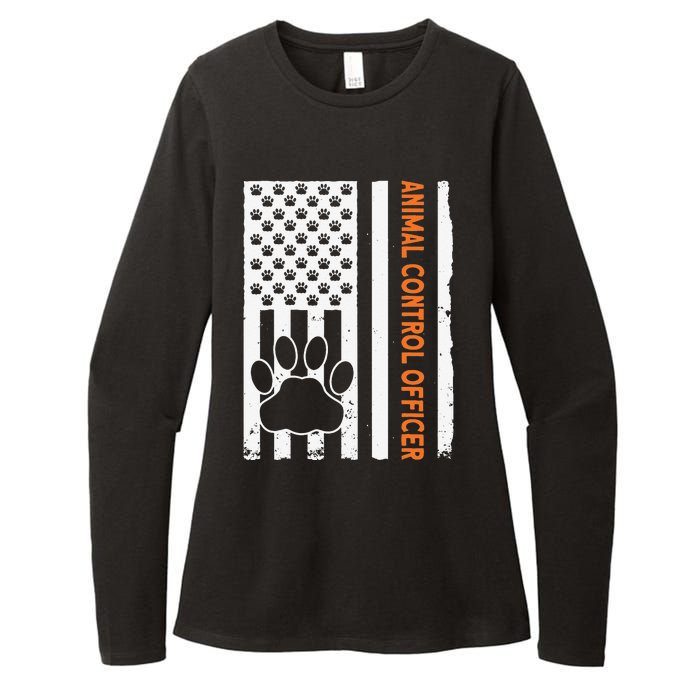 Wildlife Rescue Patrol Animal Control Rescue Officer US Flag Womens CVC Long Sleeve Shirt