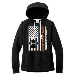 Wildlife Rescue Patrol Animal Control Rescue Officer US Flag Women's Fleece Hoodie