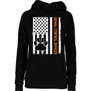 Wildlife Rescue Patrol Animal Control Rescue Officer US Flag Womens Funnel Neck Pullover Hood