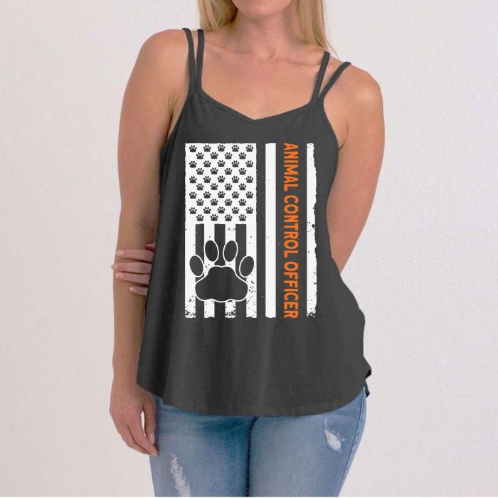 Wildlife Rescue Patrol Animal Control Rescue Officer US Flag Women's Strappy Tank