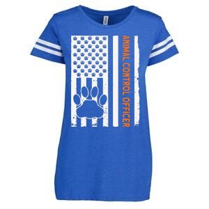 Wildlife Rescue Patrol Animal Control Rescue Officer US Flag Enza Ladies Jersey Football T-Shirt