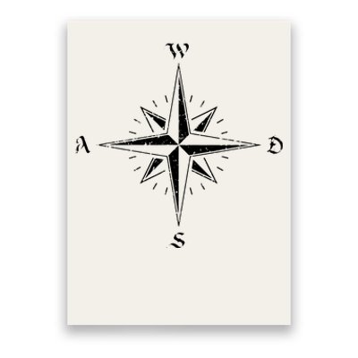 WASD Retro PC Gaming Compass Poster