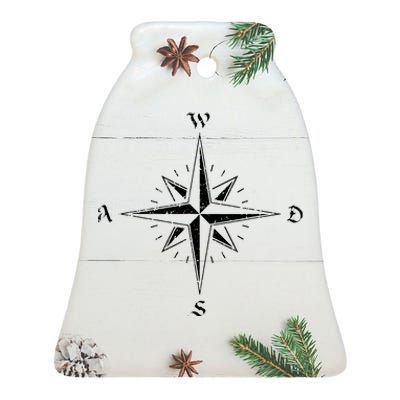 WASD Retro PC Gaming Compass Ceramic Bell Ornament