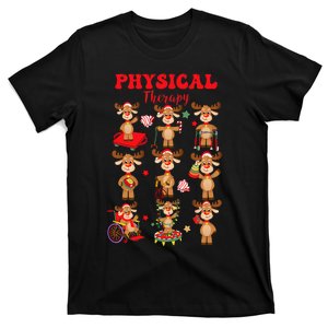 Women Retro Physical Therapy Christmas Reindeers Pt T-Shirt