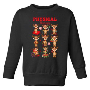 Women Retro Physical Therapy Christmas Reindeers Pt Toddler Sweatshirt