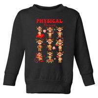 Women Retro Physical Therapy Christmas Reindeers Pt Toddler Sweatshirt