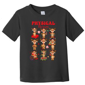 Women Retro Physical Therapy Christmas Reindeers Pt Toddler T-Shirt