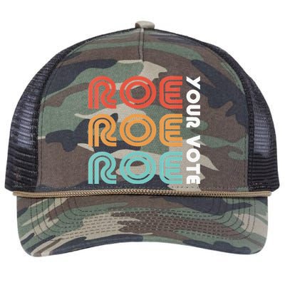 Wo Roe Roe Roe The Vote Prochoice Retro Deco Vote Harris 2024 Retro Rope Trucker Hat Cap