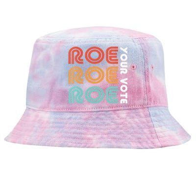 Wo Roe Roe Roe The Vote Prochoice Retro Deco Vote Harris 2024 Tie-Dyed Bucket Hat