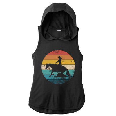 Western Rider Reining Quarter Horse Sliding Stop Cute Gift Ladies PosiCharge Tri-Blend Wicking Draft Hoodie Tank