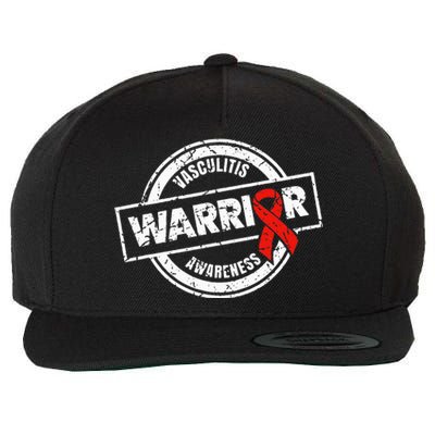 Warrior Red Ribbon Products & Gifts for Vasculitis Awareness Wool Snapback Cap