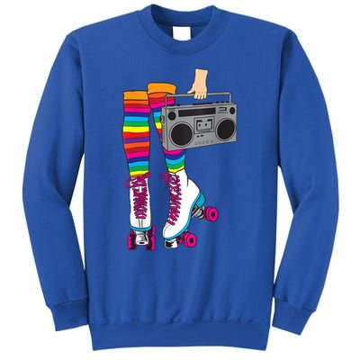 Womens Retro Rollerskates 80's Roller Disco Skating Girl Gift Sweatshirt