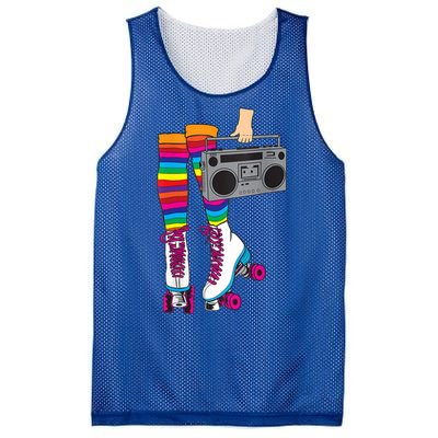 Womens Retro Rollerskates 80's Roller Disco Skating Girl Gift Mesh Reversible Basketball Jersey Tank