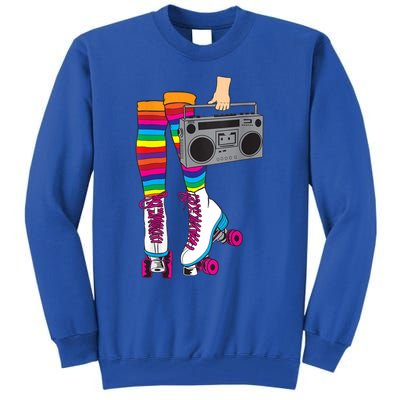 Womens Retro Rollerskates 80's Roller Disco Skating Girl Gift Tall Sweatshirt