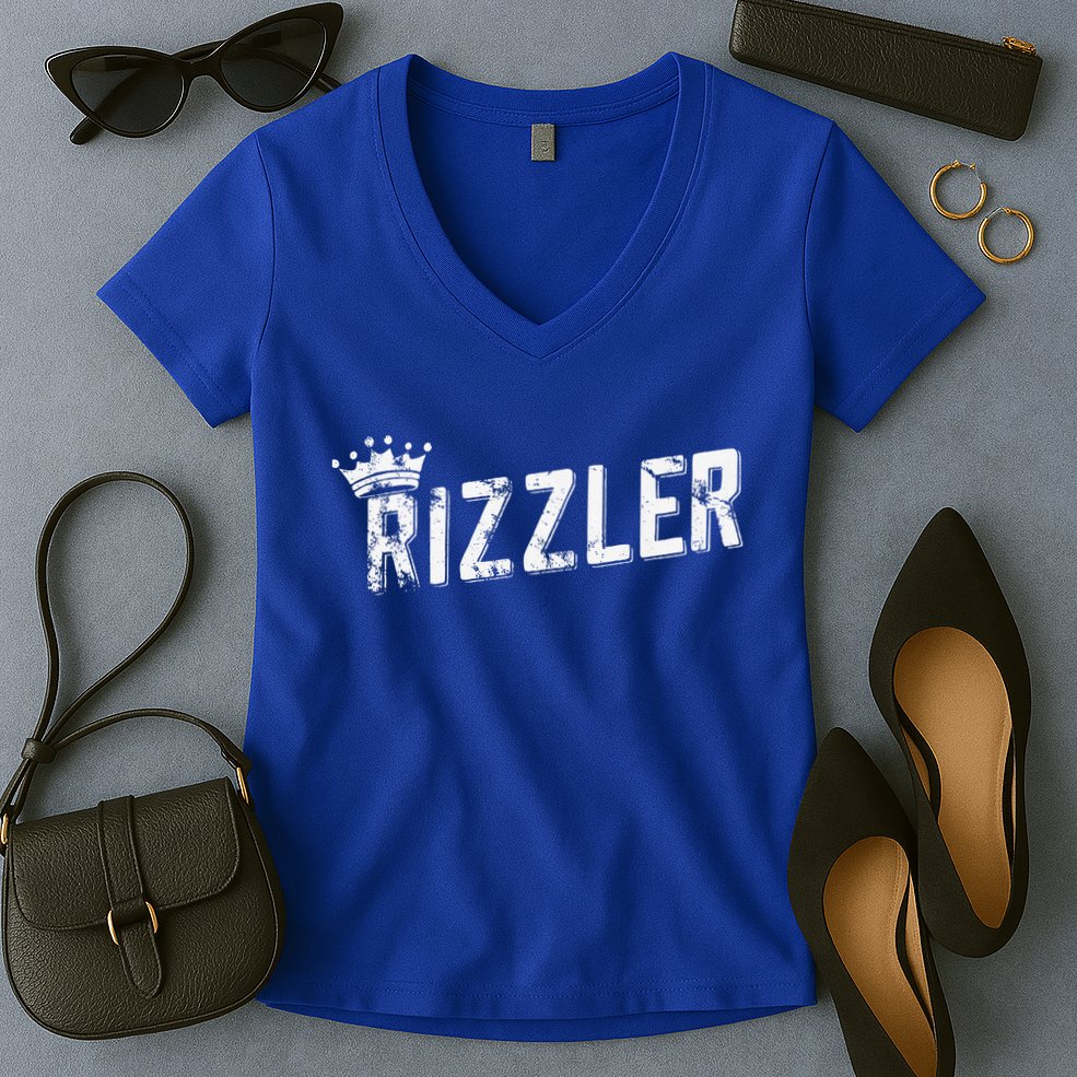 W Rizz Rizzler The Rizz God Women's V-Neck T-Shirt