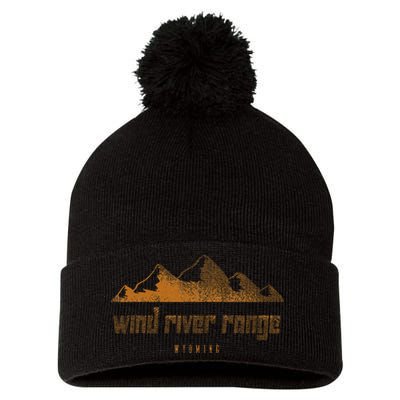 Wind River Range Mountains Wyoming Hiking Outdoors Vintage Pom Pom 12in Knit Beanie
