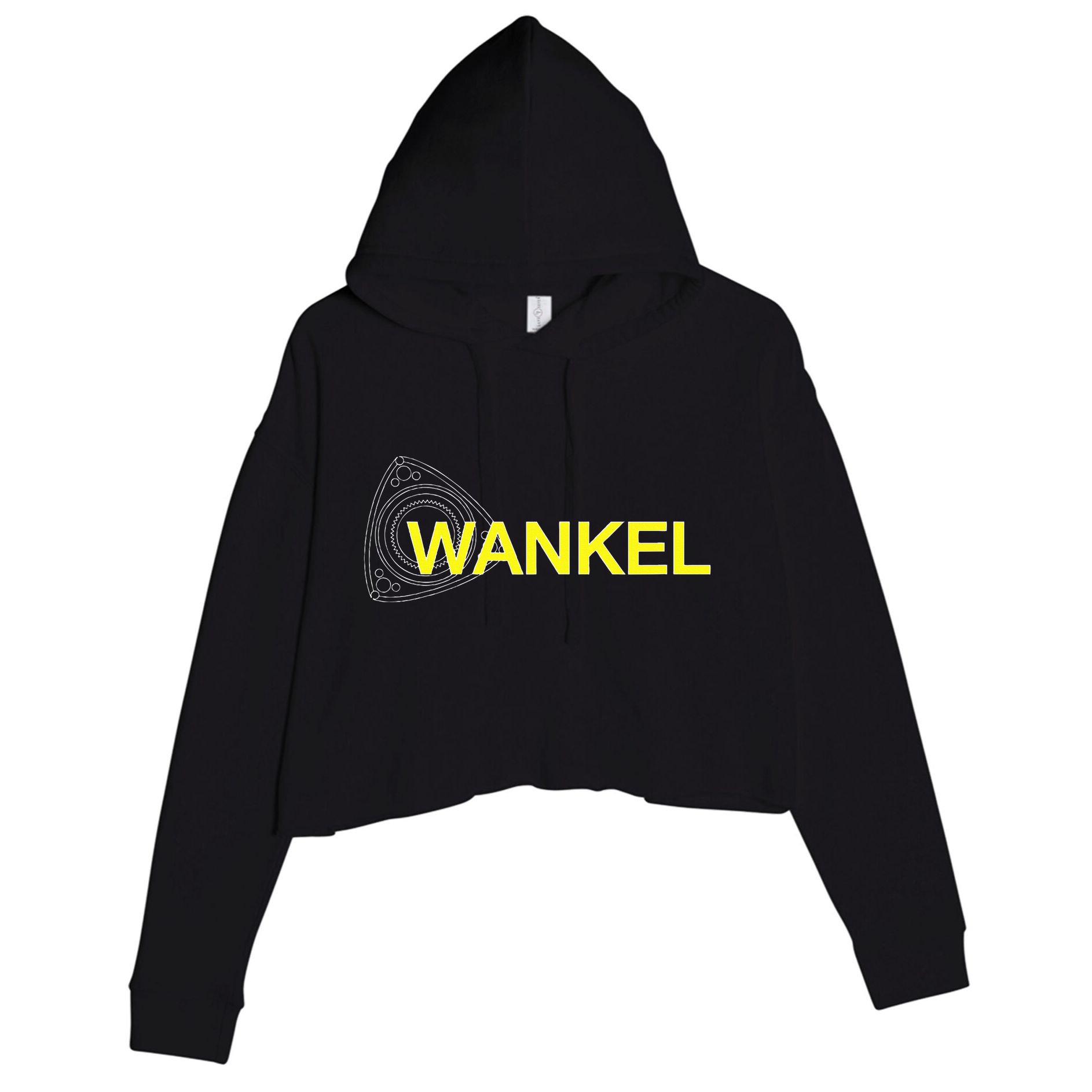 Wankel Rotary Rx8 Yellow Crop Fleece Hoodie