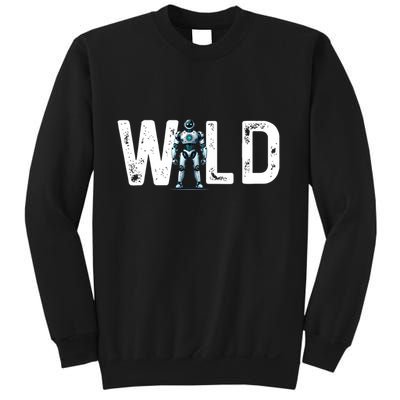 Wild Retro Robotic Robot Art Science & Math Sweatshirt