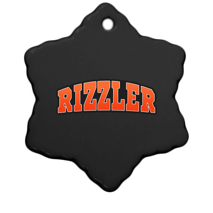 W Rizz Rizzler Funny Meme Quote Ceramic Star Ornament