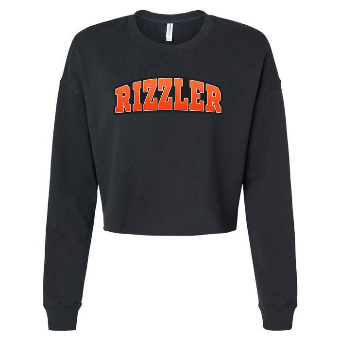 W Rizz Rizzler Funny Meme Quote Cropped Pullover Crew