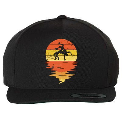 Wrestling Retro Sunset 70s Vintage Wrestling Wool Snapback Cap