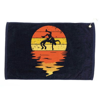 Wrestling Retro Sunset 70s Vintage Wrestling Grommeted Golf Towel