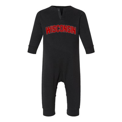 Wisconsin Retro State Infant Fleece One Piece