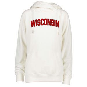 Wisconsin Retro State Womens Funnel Neck Pullover Hood