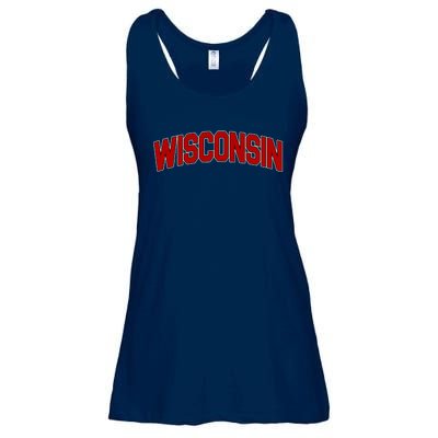 Wisconsin Retro State Ladies Essential Flowy Tank