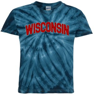 Wisconsin Retro State Kids Tie-Dye T-Shirt