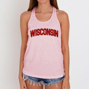 Wisconsin Retro State Women's Knotted Racerback Tank