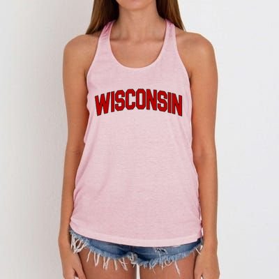 Wisconsin Retro State Women's Knotted Racerback Tank