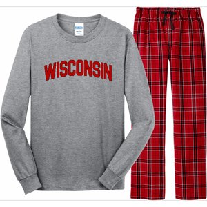 Wisconsin Retro State Long Sleeve Pajama Set