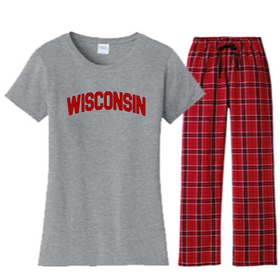 Wisconsin Retro State Women's Flannel Pajama Set