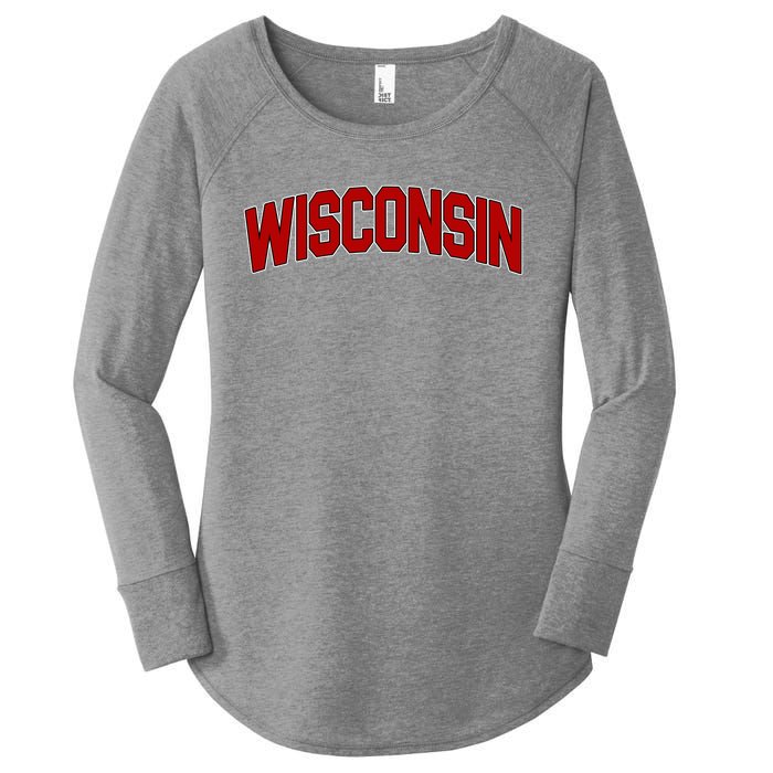 Wisconsin Retro State Women's Perfect Tri Tunic Long Sleeve Shirt