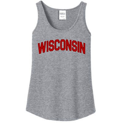 Wisconsin Retro State Ladies Essential Tank