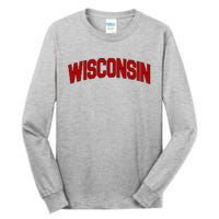 Wisconsin Retro State Tall Long Sleeve T-Shirt