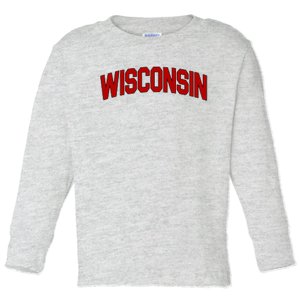 Wisconsin Retro State Toddler Long Sleeve Shirt